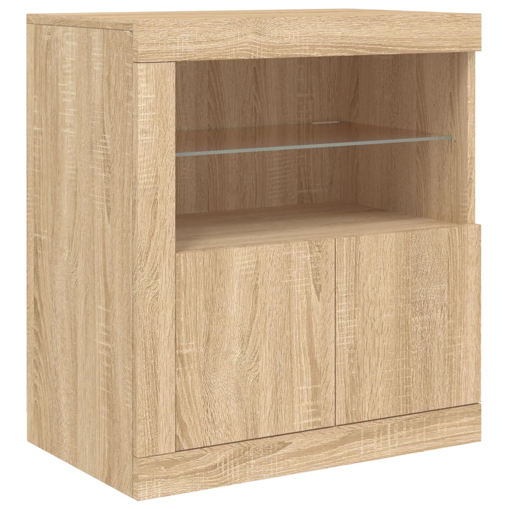 Komoda s LED svjetlima boja hrasta sonome 162 x 37 x 67 cm