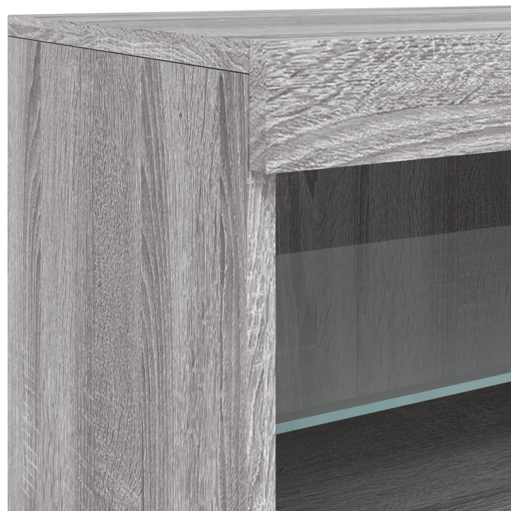 Komoda s LED svjetlima boja sivog hrasta 162 x 37 x 67 cm