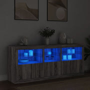 Komoda s LED svjetlima boja sivog hrasta 162 x 37 x 67 cm