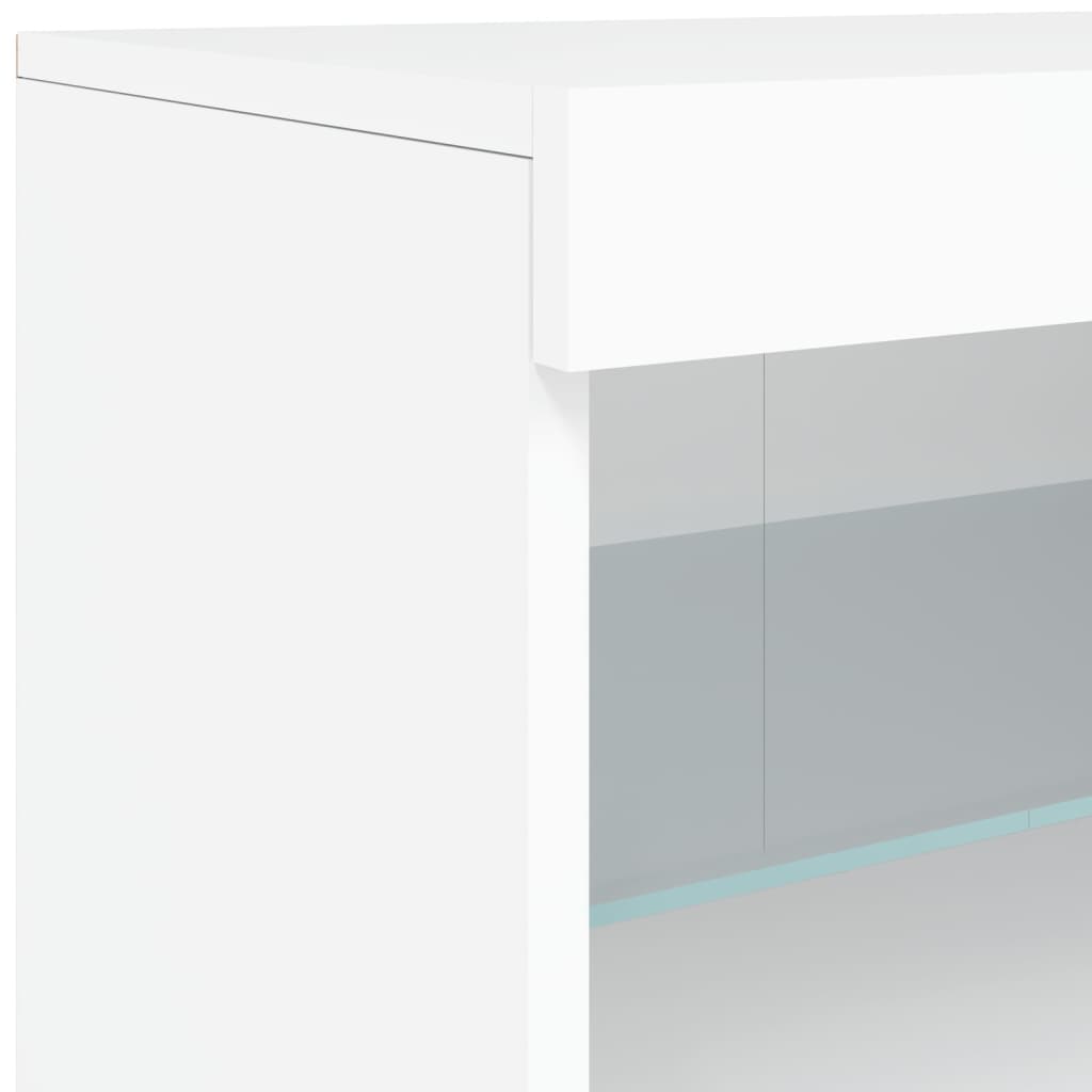 Komoda s LED svjetlima bijela 181,5x37x67 cm