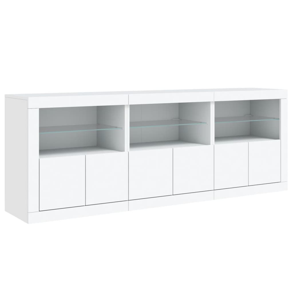 Komoda s LED svjetlima bijela 181,5x37x67 cm
