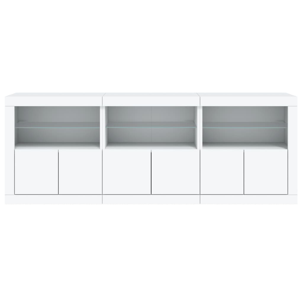 Komoda s LED svjetlima bijela 181,5x37x67 cm