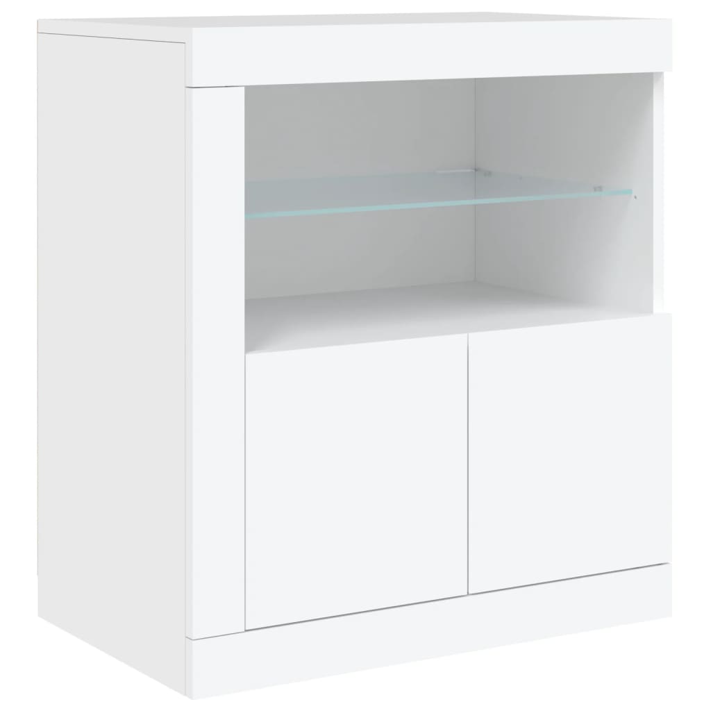 Komoda s LED svjetlima bijela 181,5x37x67 cm