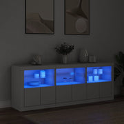 Komoda s LED svjetlima bijela 181,5x37x67 cm