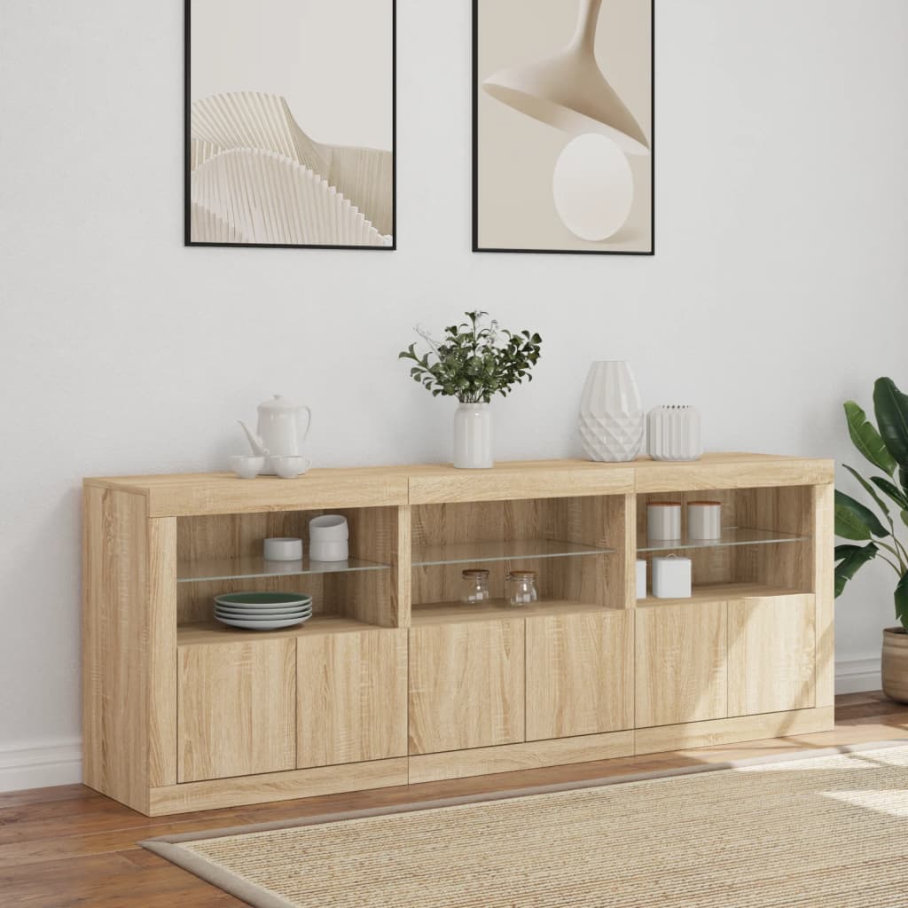 Komoda s LED svjetlima boja hrasta sonome 181,5x37x67 cm