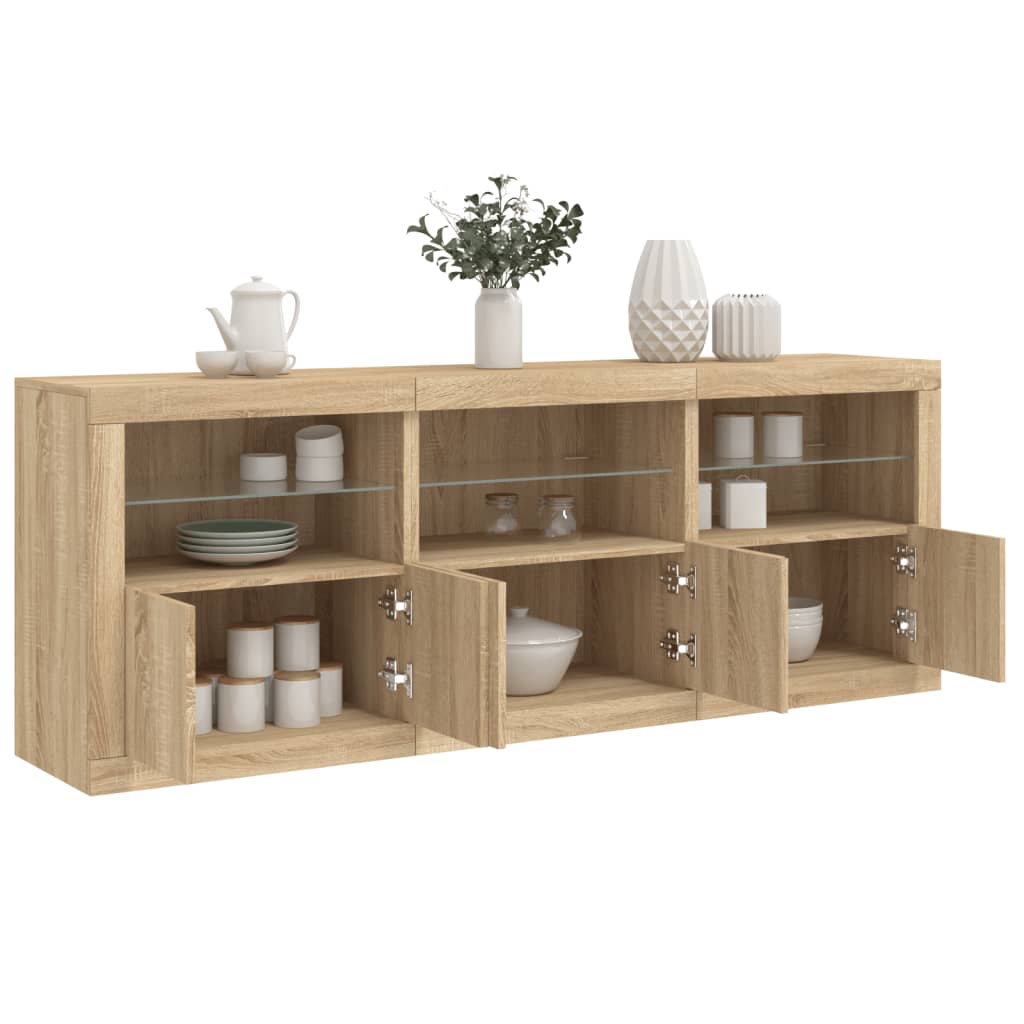 Komoda s LED svjetlima boja hrasta sonome 181,5x37x67 cm