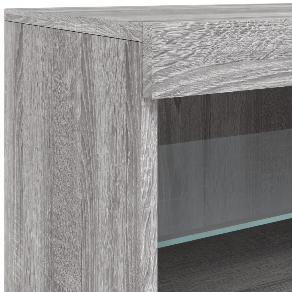 Komoda s LED svjetlima boja sivog hrasta 181,5x37x67 cm