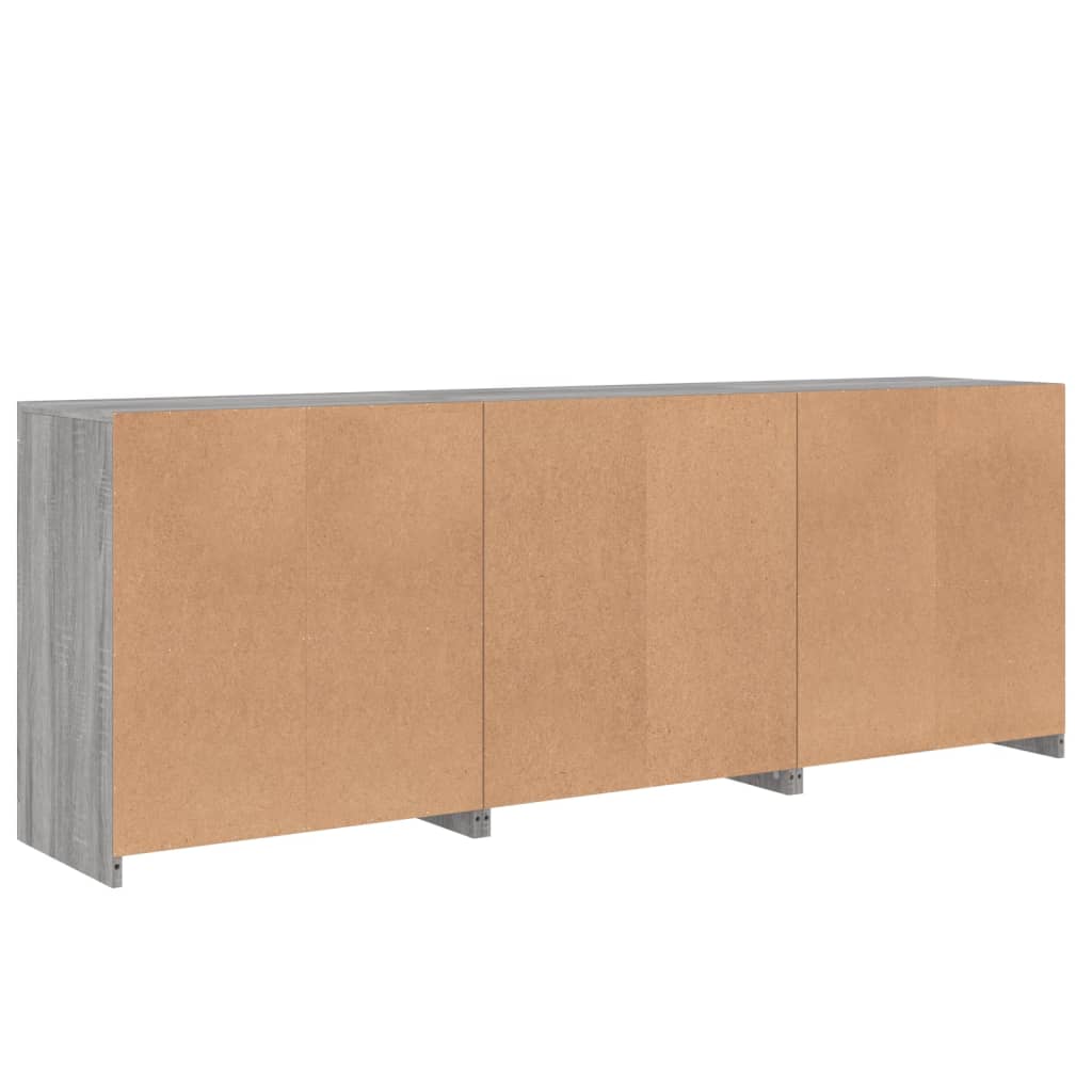 Komoda s LED svjetlima boja sivog hrasta 181,5x37x67 cm