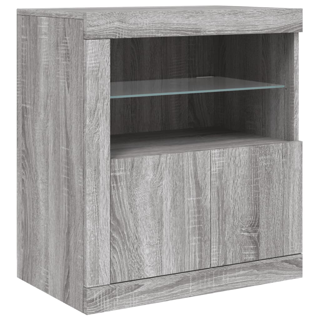 Komoda s LED svjetlima boja sivog hrasta 181,5x37x67 cm