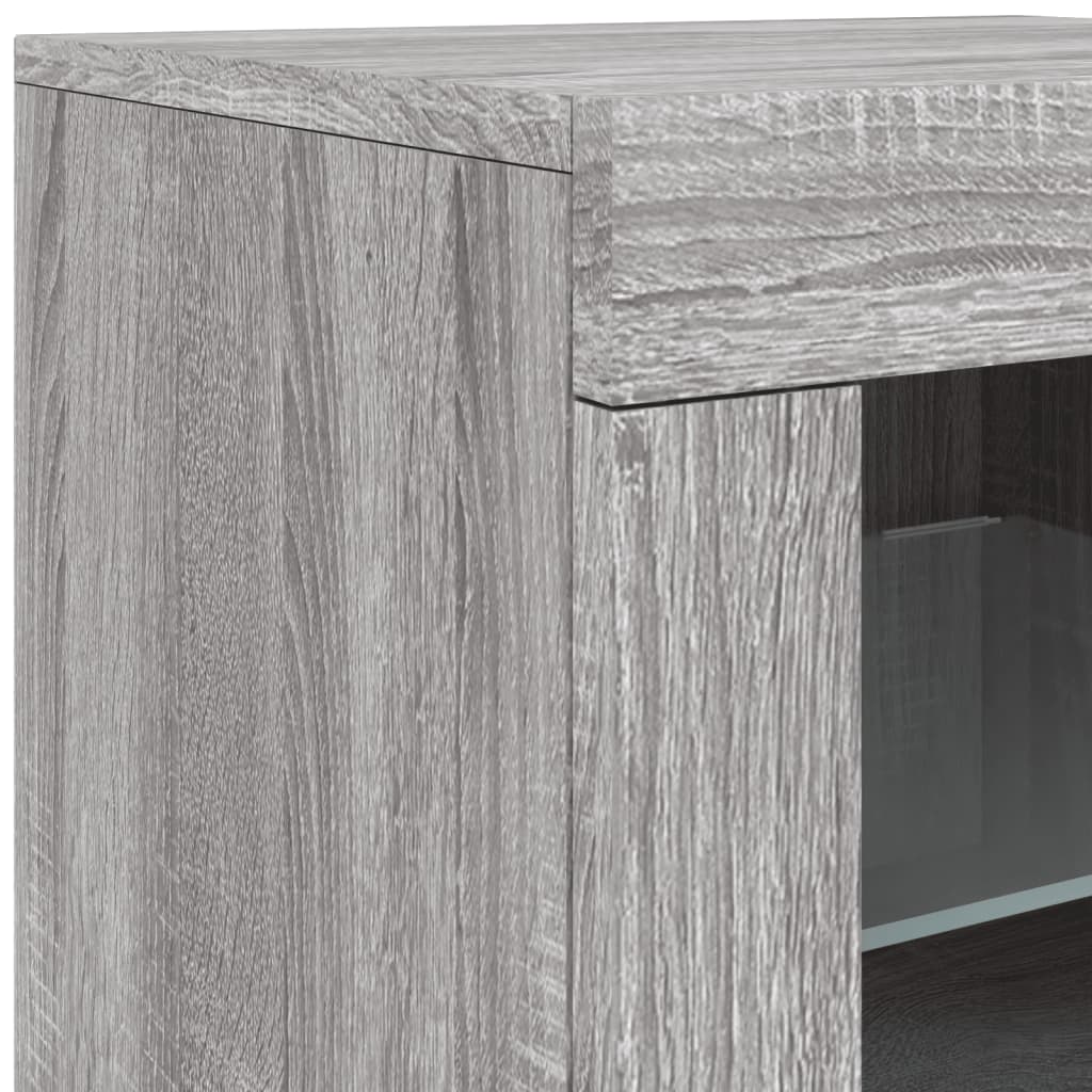 Komoda s LED svjetlima boja sivog hrasta 181,5x37x67 cm