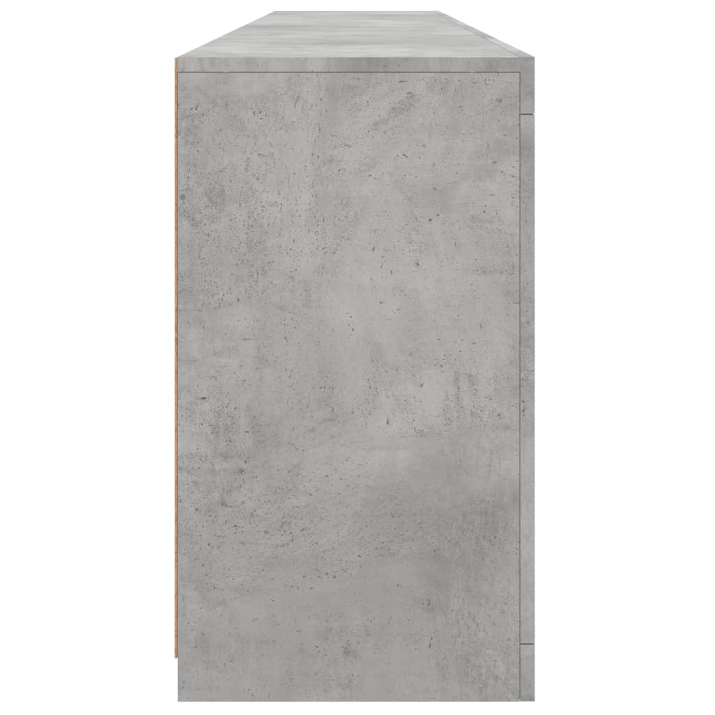 Komoda s LED svjetlima siva boja betona 202x37x67 cm
