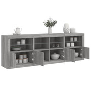 Komoda s LED svjetlima boja sivog hrasta 202x37x67 cm