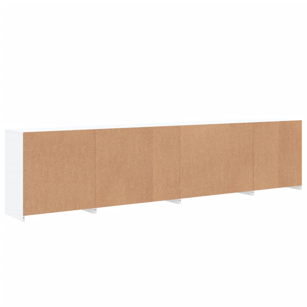 Komoda s LED svjetlima bijela 283x37x67 cm