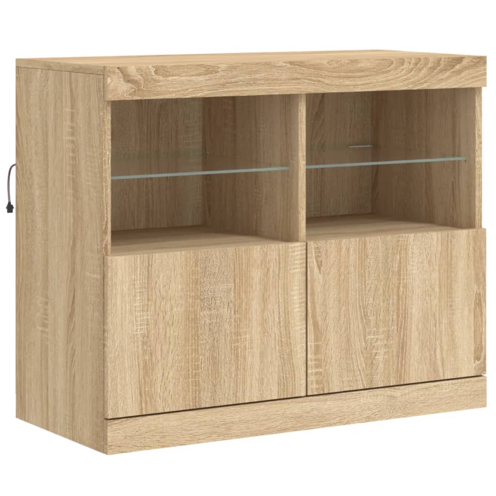 Komoda s LED svjetlima boja hrasta sonome 283x37x67 cm