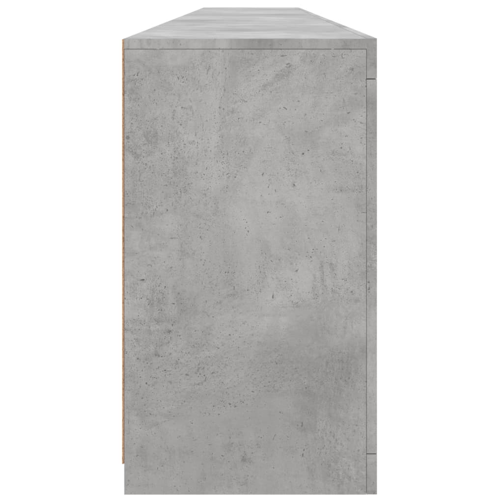 Komoda s LED svjetlima siva boja betona 283x37x67 cm