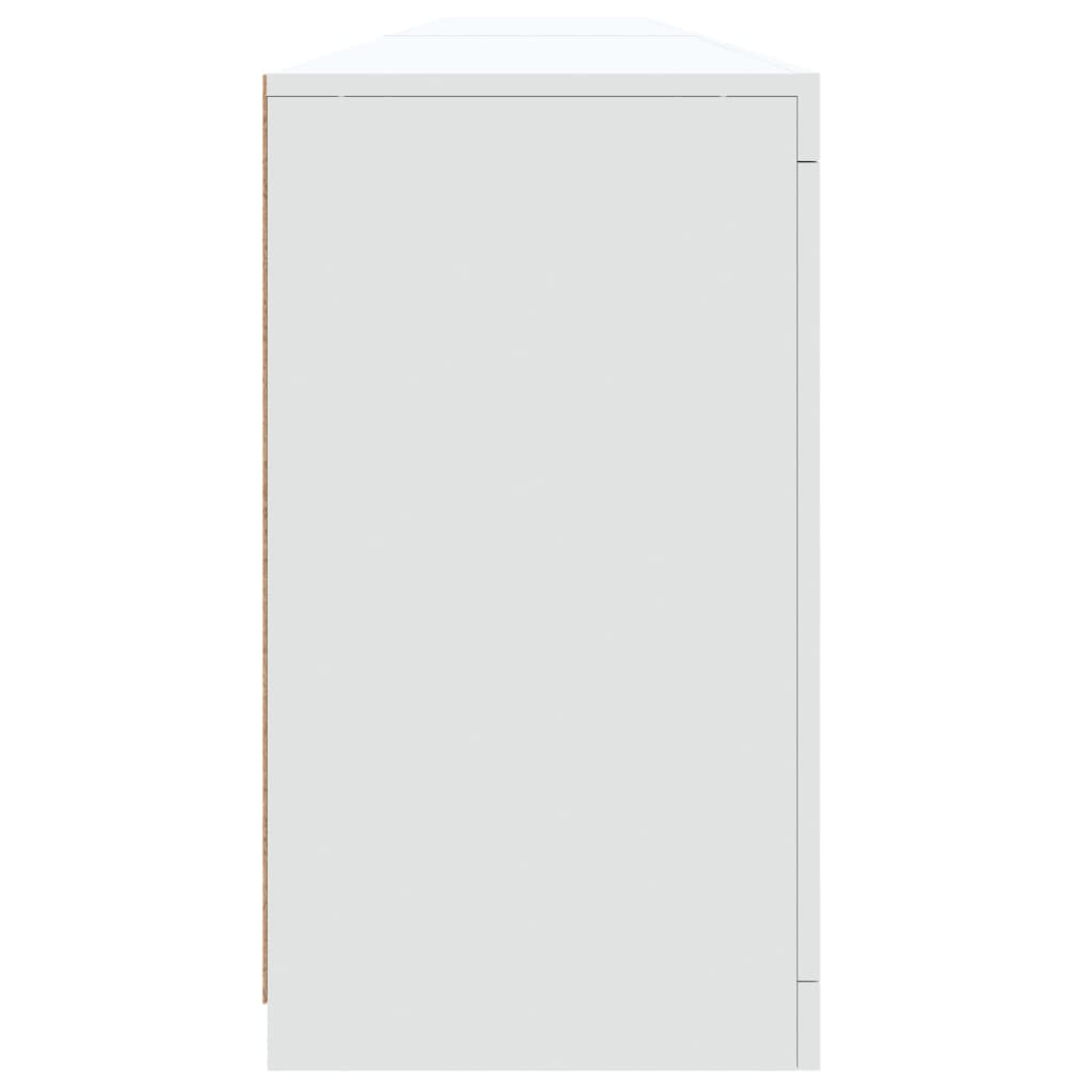Komoda s LED svjetlima bijela 283x37x67 cm
