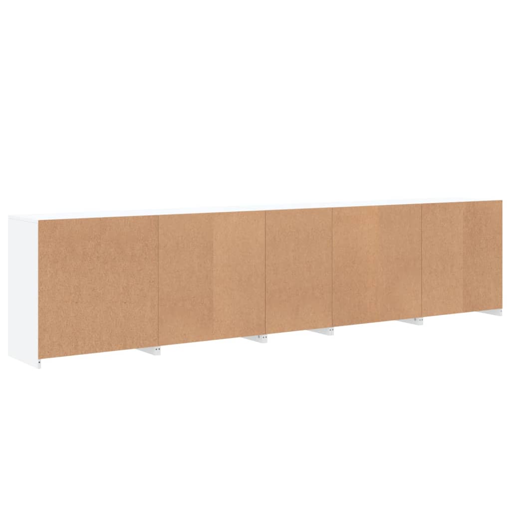 Komoda s LED svjetlima bijela 283x37x67 cm