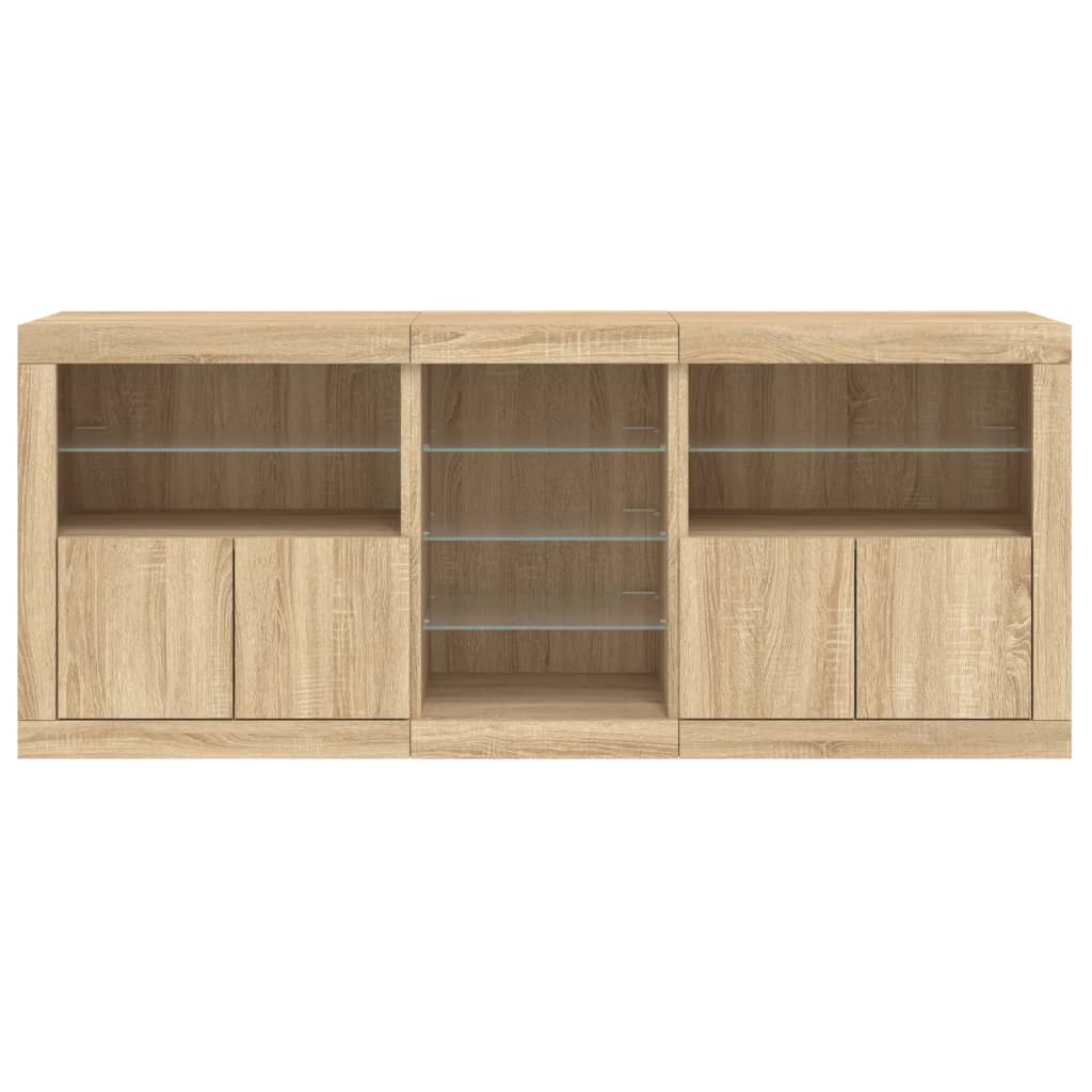 Komoda s LED svjetlima boja hrasta sonome 162 x 37 x 67 cm
