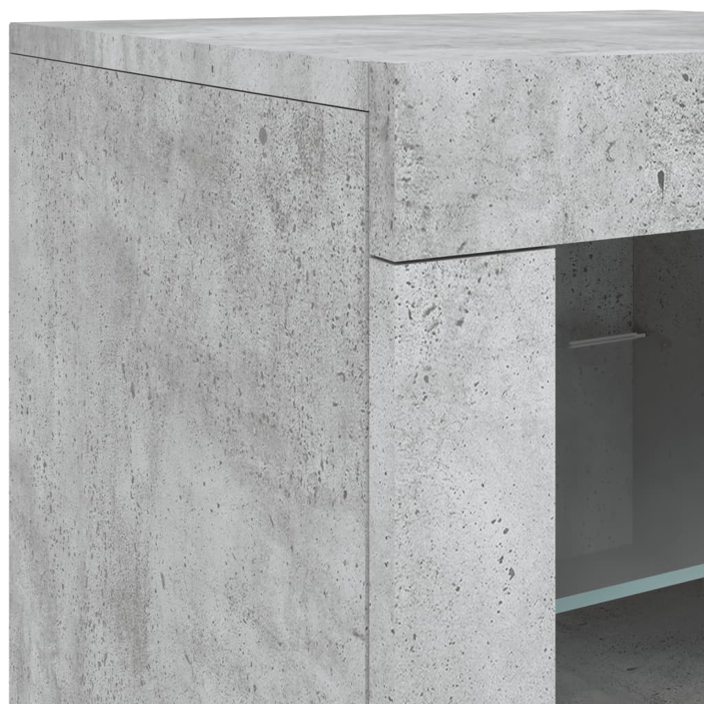 Komoda s LED svjetlima siva boja betona 162 x 37 x 67 cm