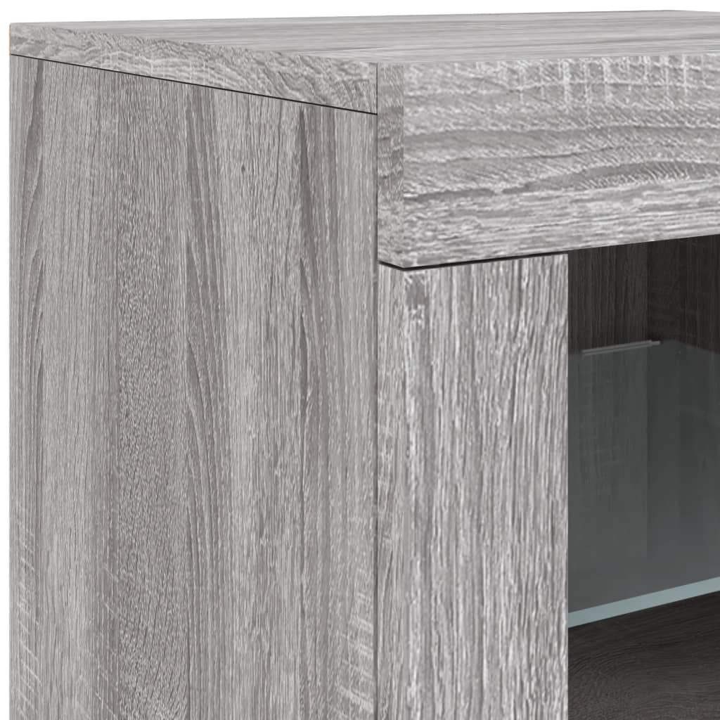 Komoda s LED svjetlima boja sivog hrasta 162 x 37 x 67 cm