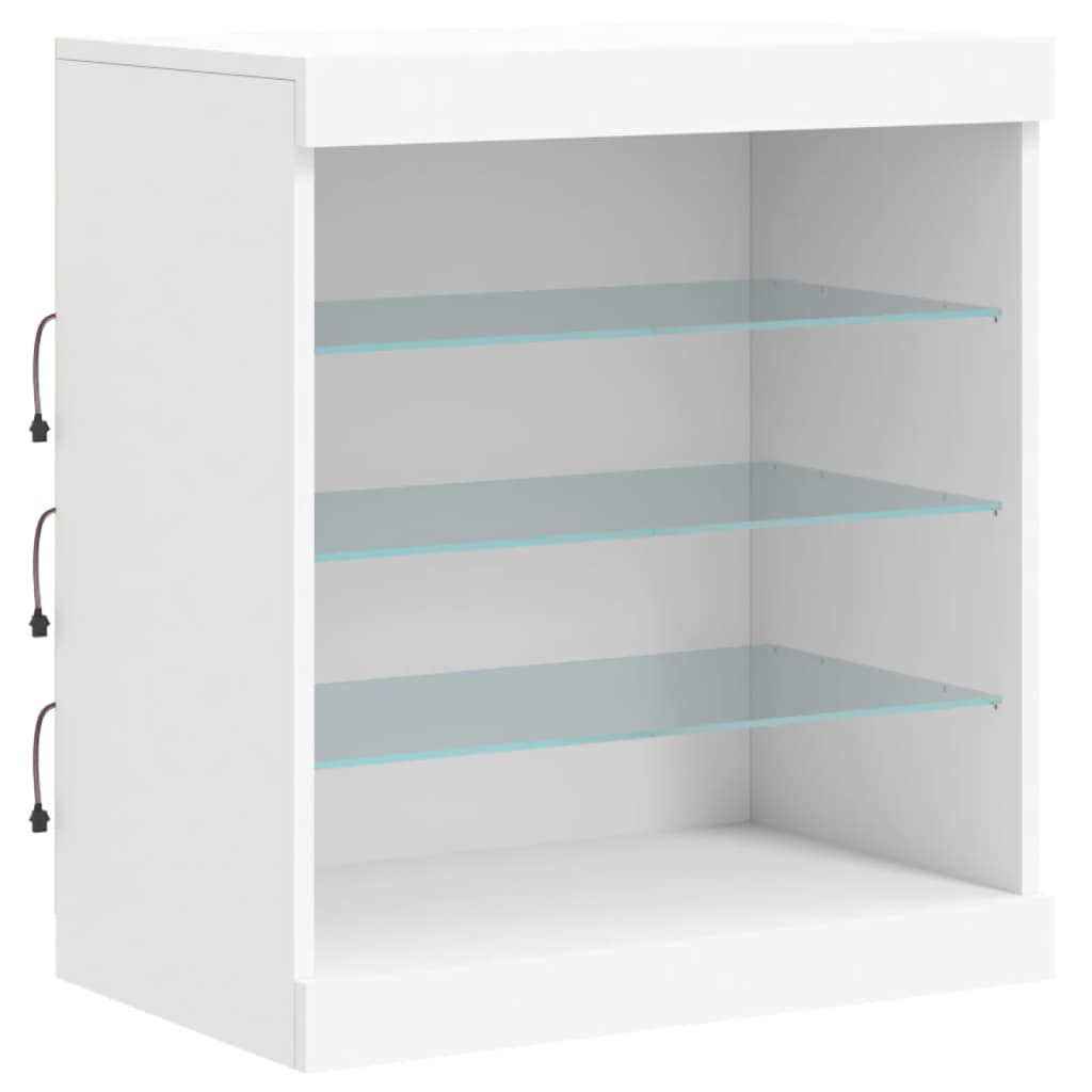 Komoda s LED svjetlima bijela 181,5x37x67 cm