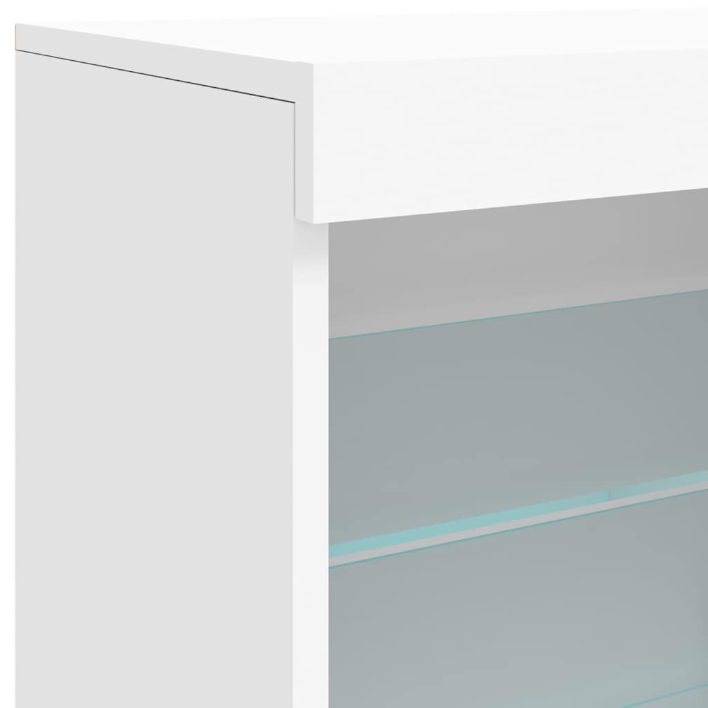 Komoda s LED svjetlima bijela 181,5x37x67 cm