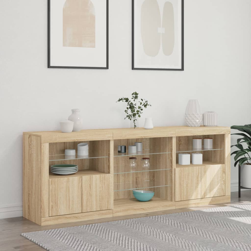 Komoda s LED svjetlima boja hrasta sonome 181,5x37x67 cm