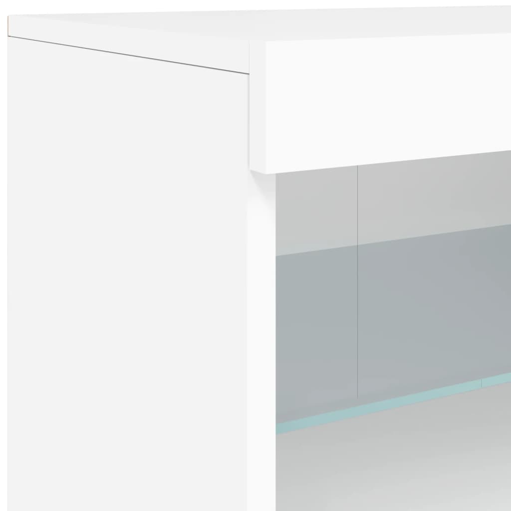 Komoda s LED svjetlima bijela 164 x 37 x 67 cm