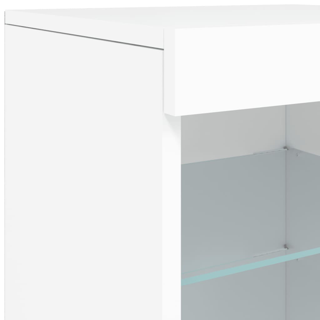Komoda s LED svjetlima bijela 164 x 37 x 67 cm