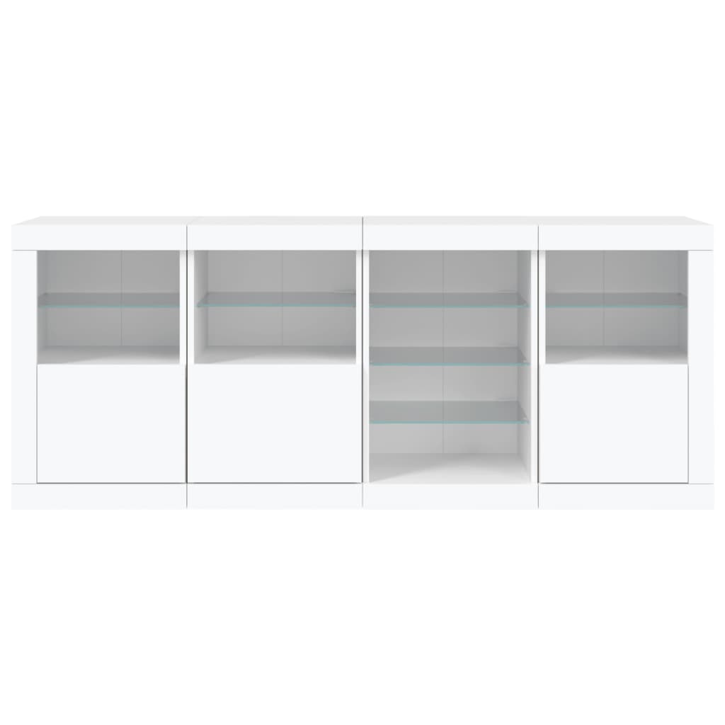 Komoda s LED svjetlima bijela 164 x 37 x 67 cm