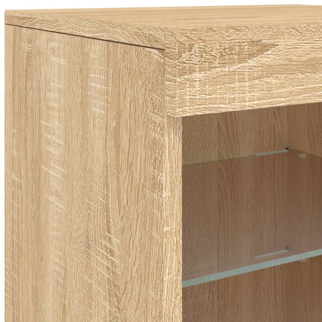 Komoda s LED svjetlima boja hrasta sonome 164 x 37 x 67 cm