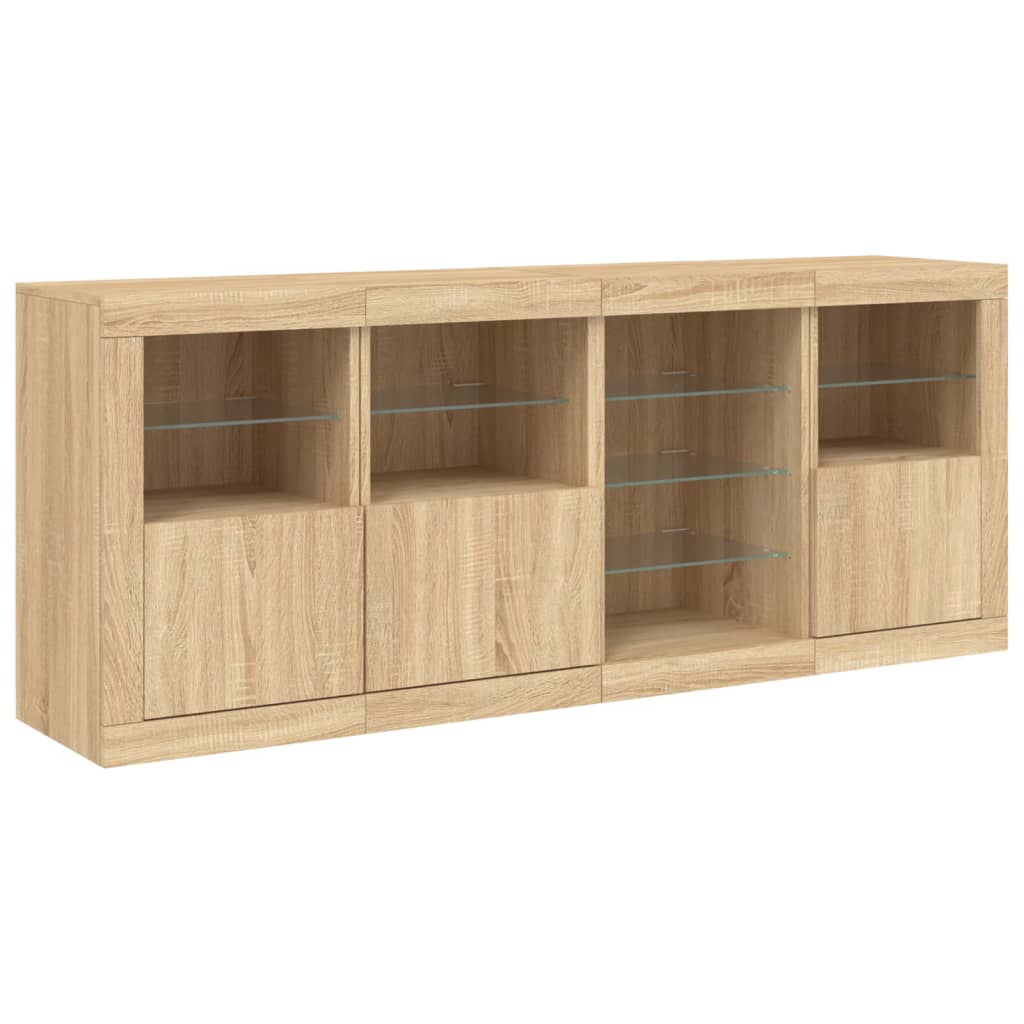 Komoda s LED svjetlima boja hrasta sonome 164 x 37 x 67 cm