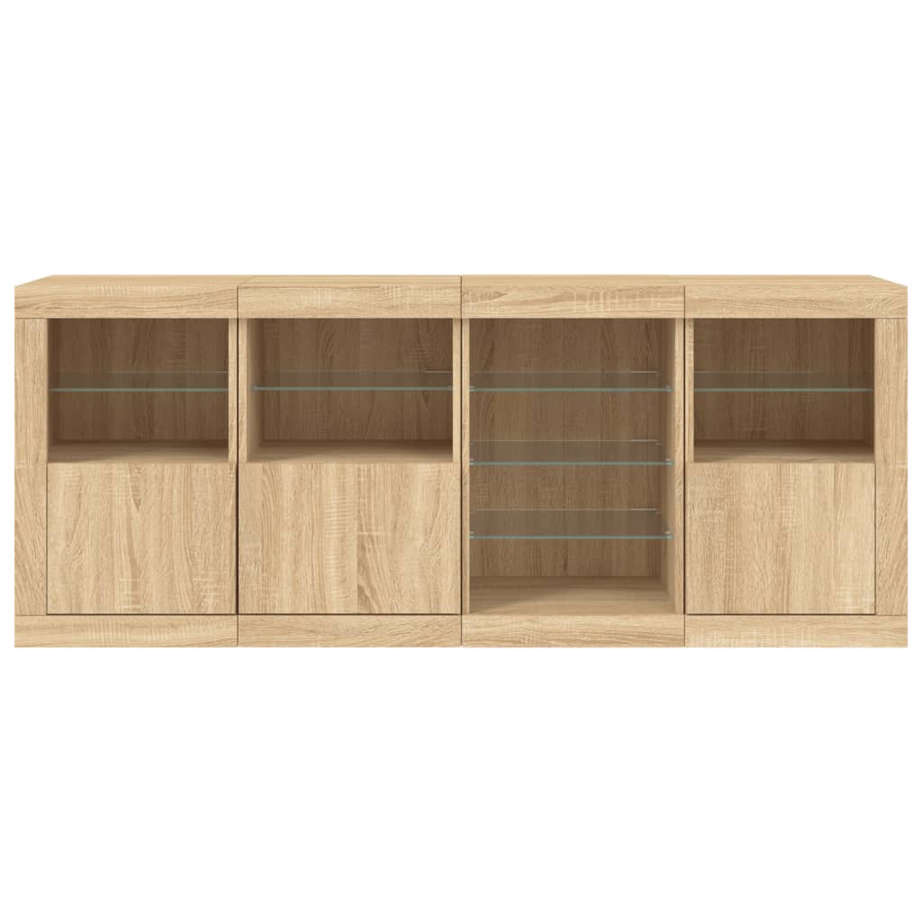 Komoda s LED svjetlima boja hrasta sonome 164 x 37 x 67 cm