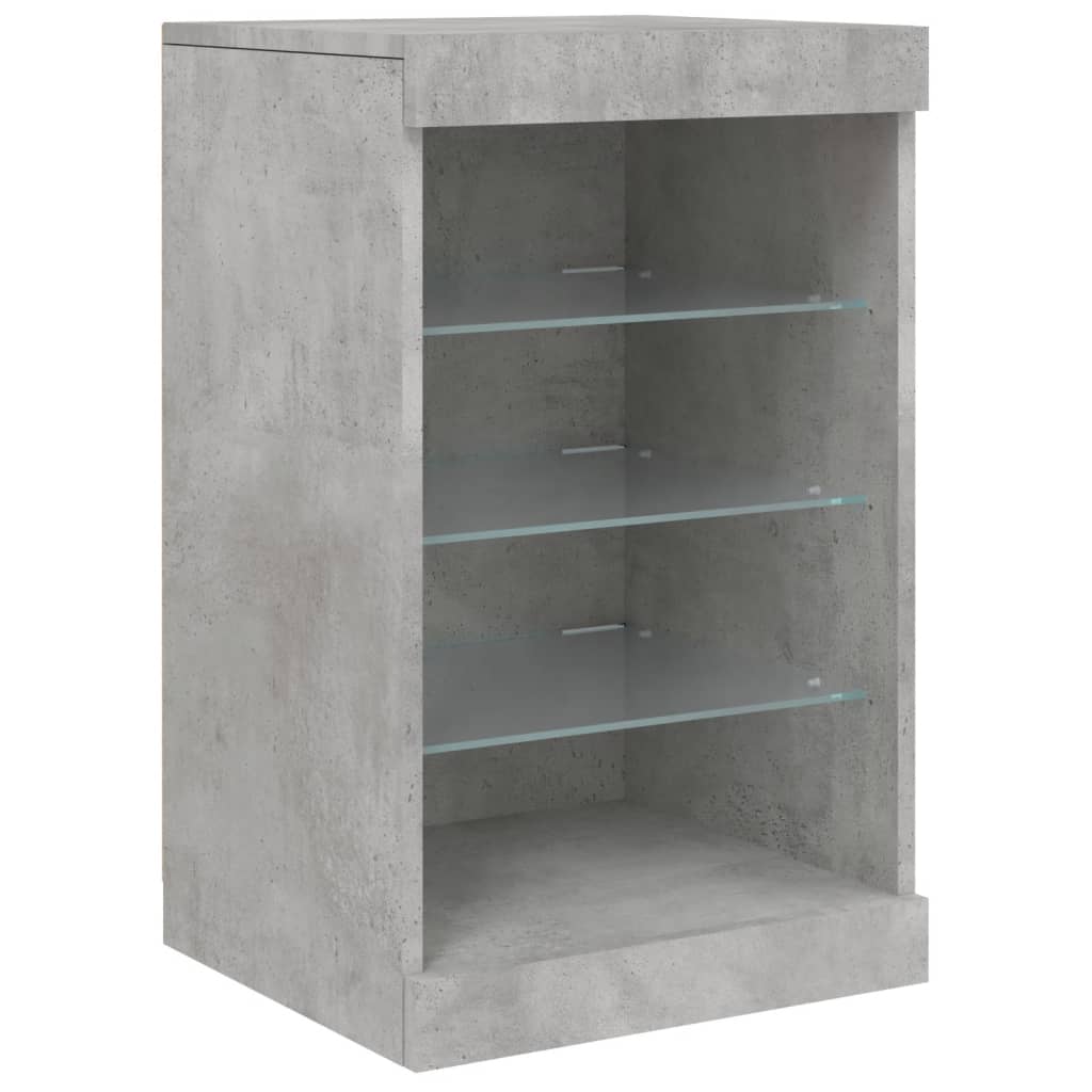Komoda s LED svjetlima siva boja betona 164 x 37 x 67 cm