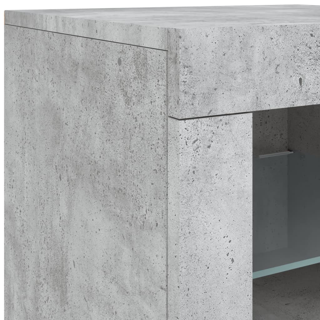 Komoda s LED svjetlima siva boja betona 164 x 37 x 67 cm
