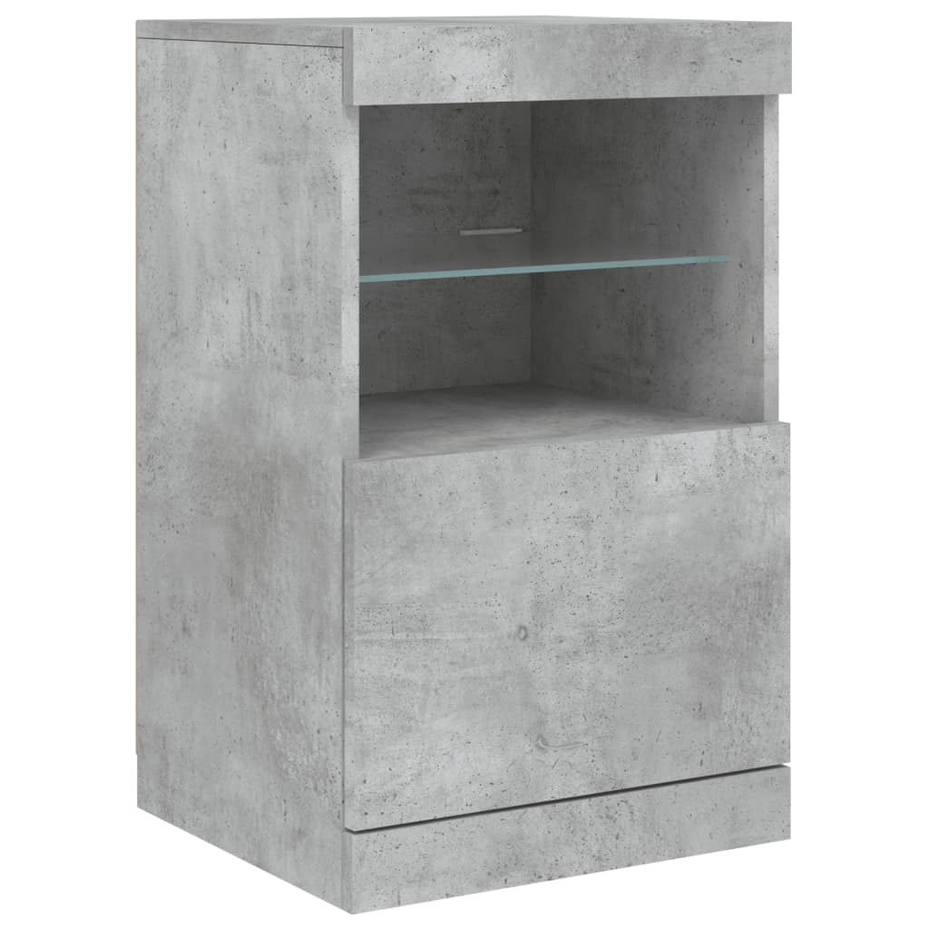 Komoda s LED svjetlima siva boja betona 164 x 37 x 67 cm