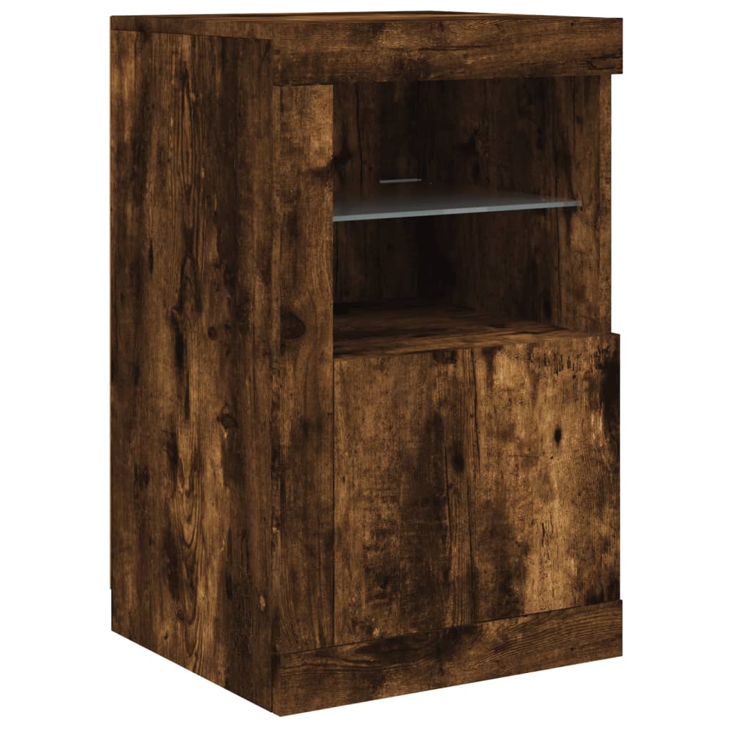 Komoda s LED svjetlima boja dimljenog hrasta 164 x 37x 67 cm