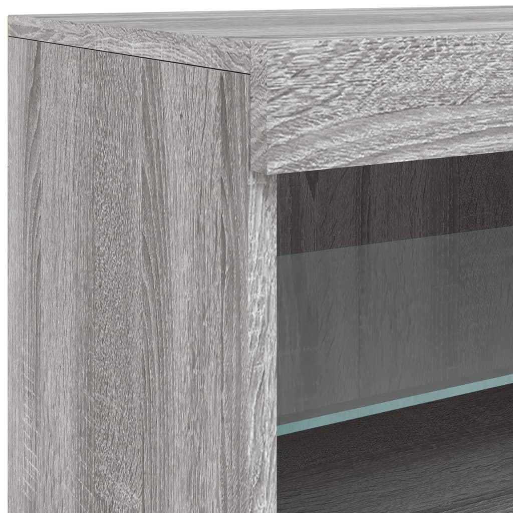 Komoda s LED svjetlima boja sivog hrasta 164 x 37 x 67 cm