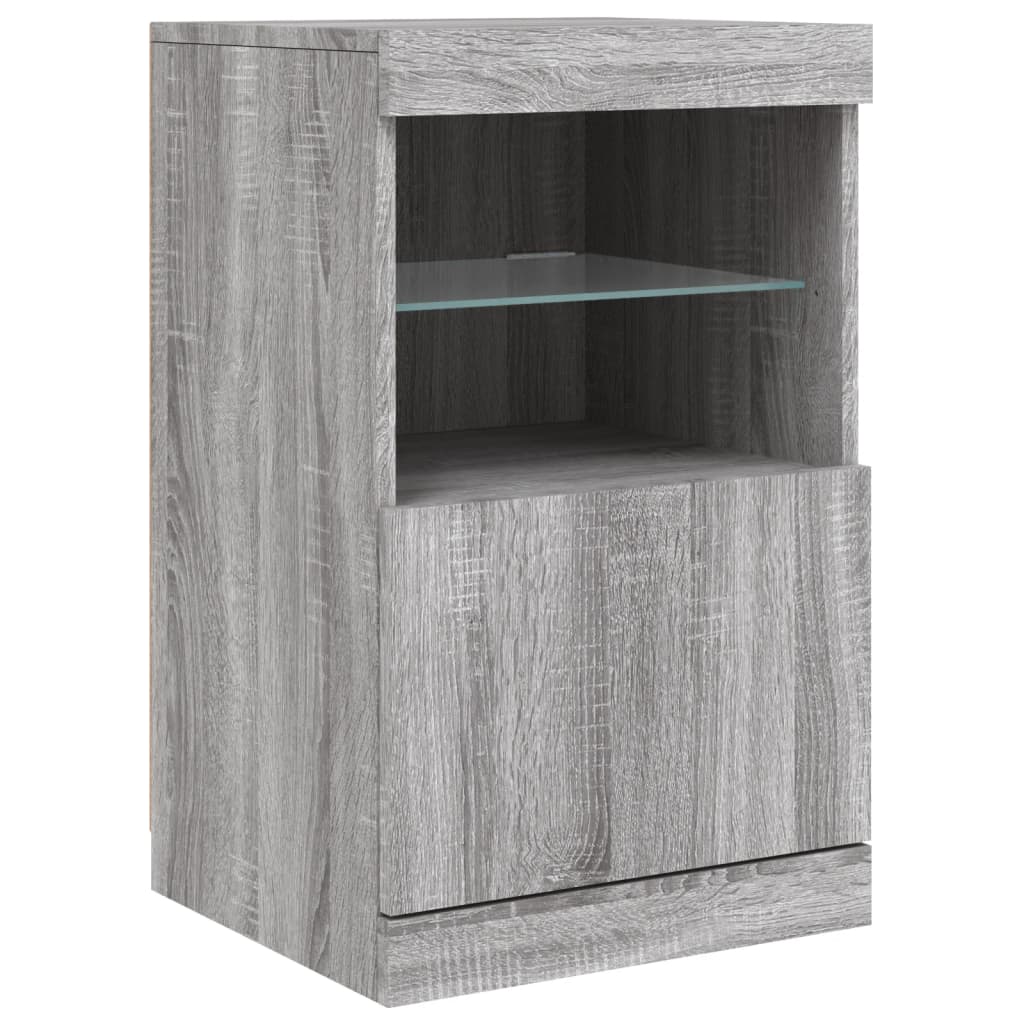 Komoda s LED svjetlima boja sivog hrasta 164 x 37 x 67 cm