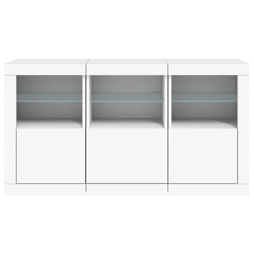 Komoda s LED svjetlima bijela 123 x 37 x 67 cm