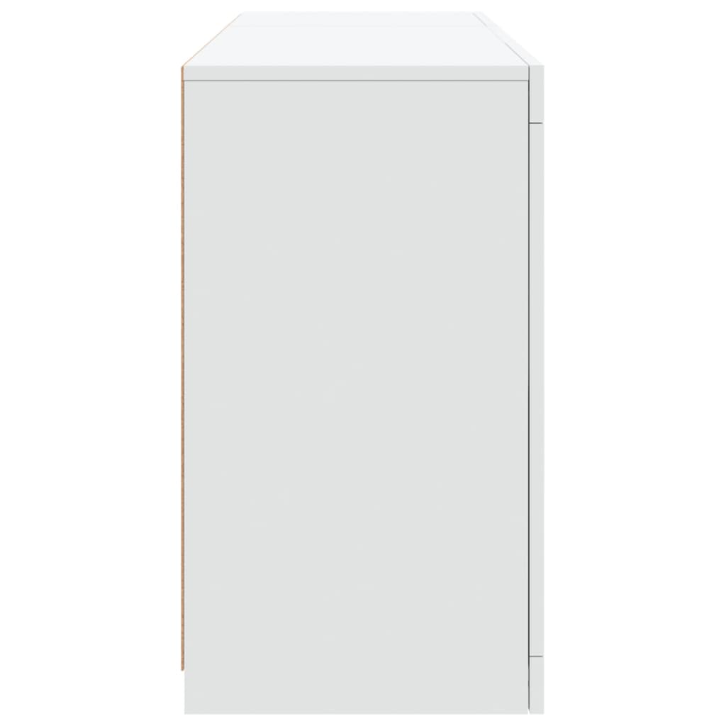 Komoda s LED svjetlima bijela 123 x 37 x 67 cm