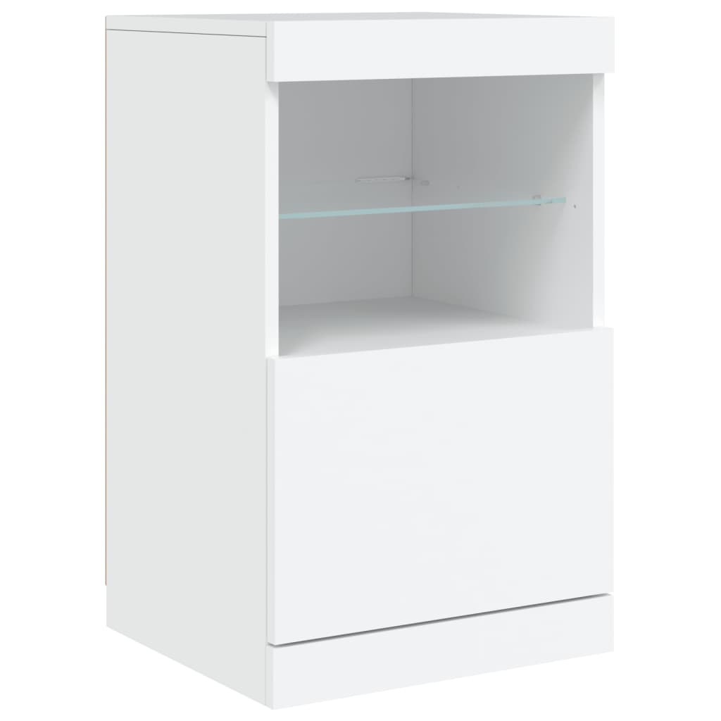 Komoda s LED svjetlima bijela 123 x 37 x 67 cm