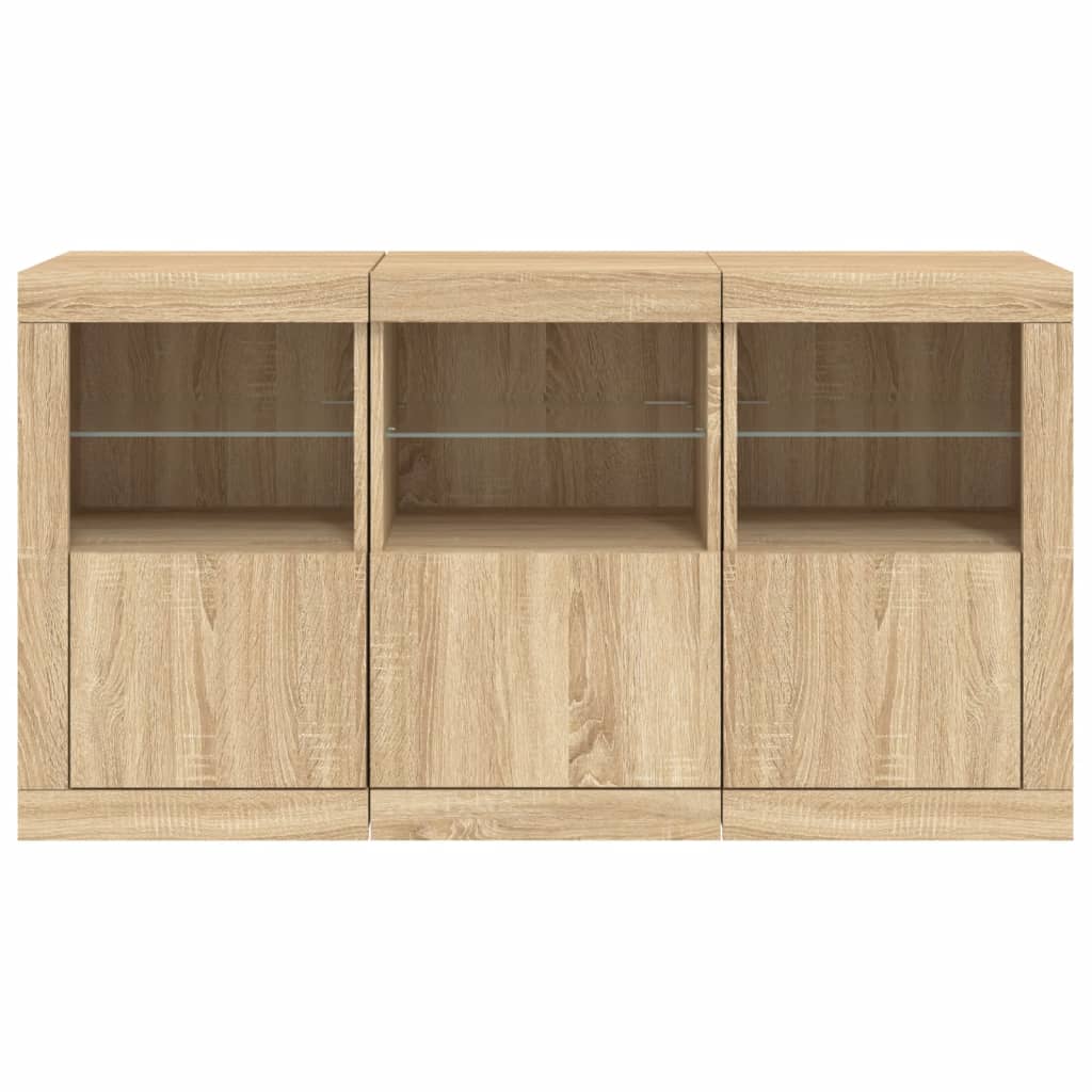 Komoda s LED svjetlima boja hrasta sonome 123x37x67 cm