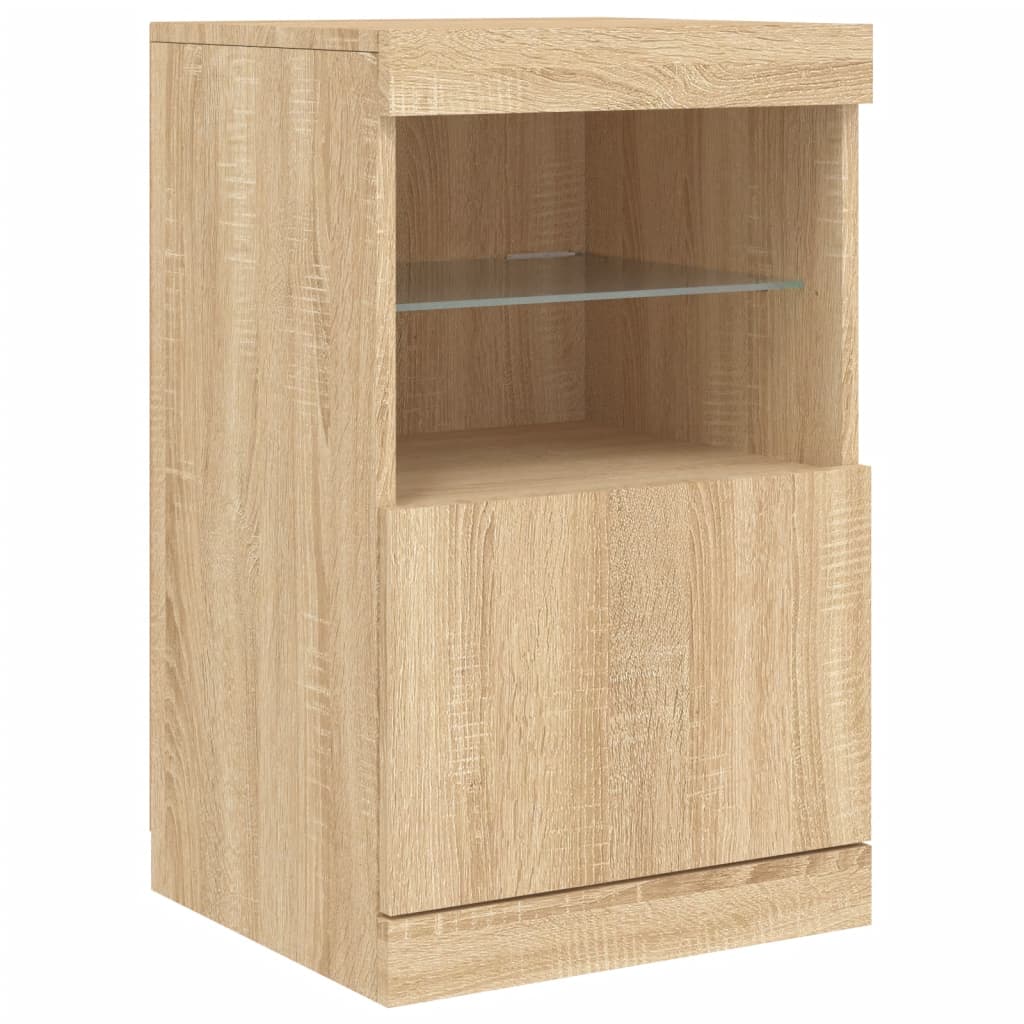 Komoda s LED svjetlima boja hrasta sonome 123x37x67 cm