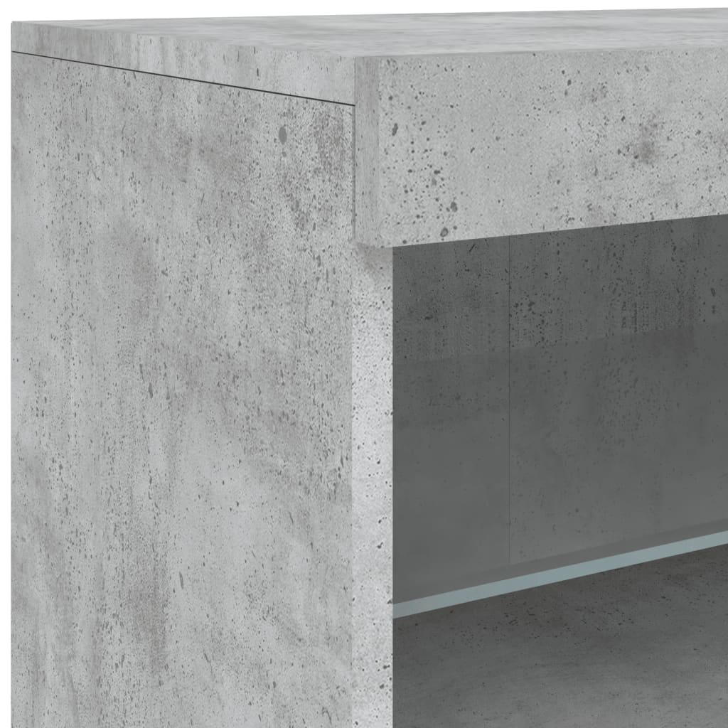 Komoda s LED svjetlima siva boja betona 123x37x67 cm