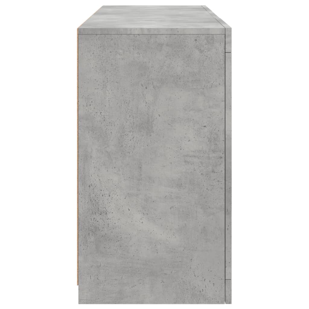 Komoda s LED svjetlima siva boja betona 123x37x67 cm
