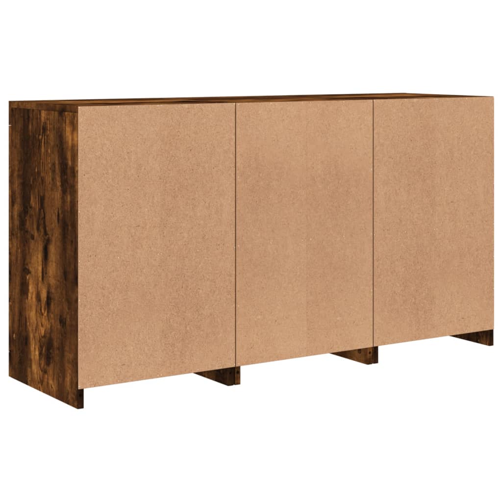 Komoda s LED svjetlima boja dimljenog hrasta 123x37x67 cm