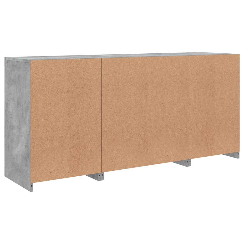 Komoda s LED svjetlima siva boja betona 142,5x37x67 cm
