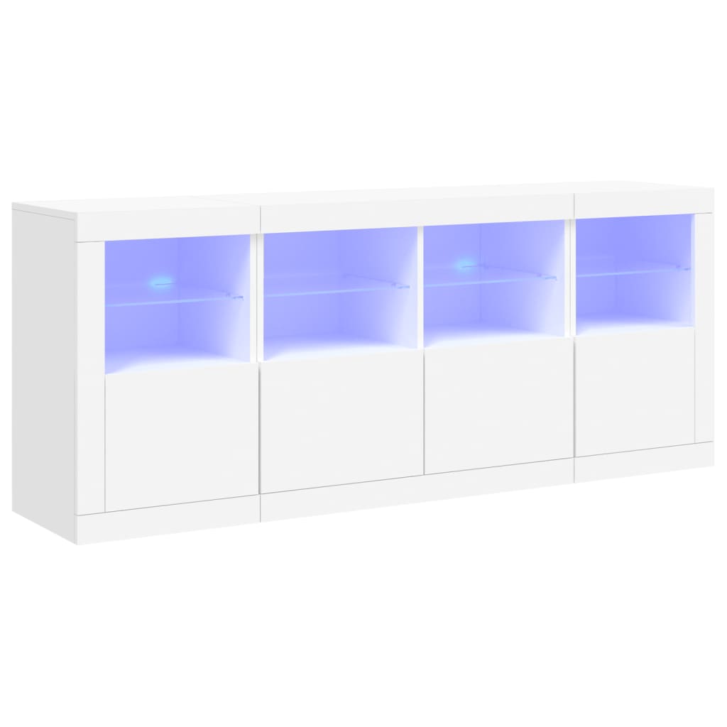 Komoda s LED svjetlima bijela 163 x 37 x 67 cm