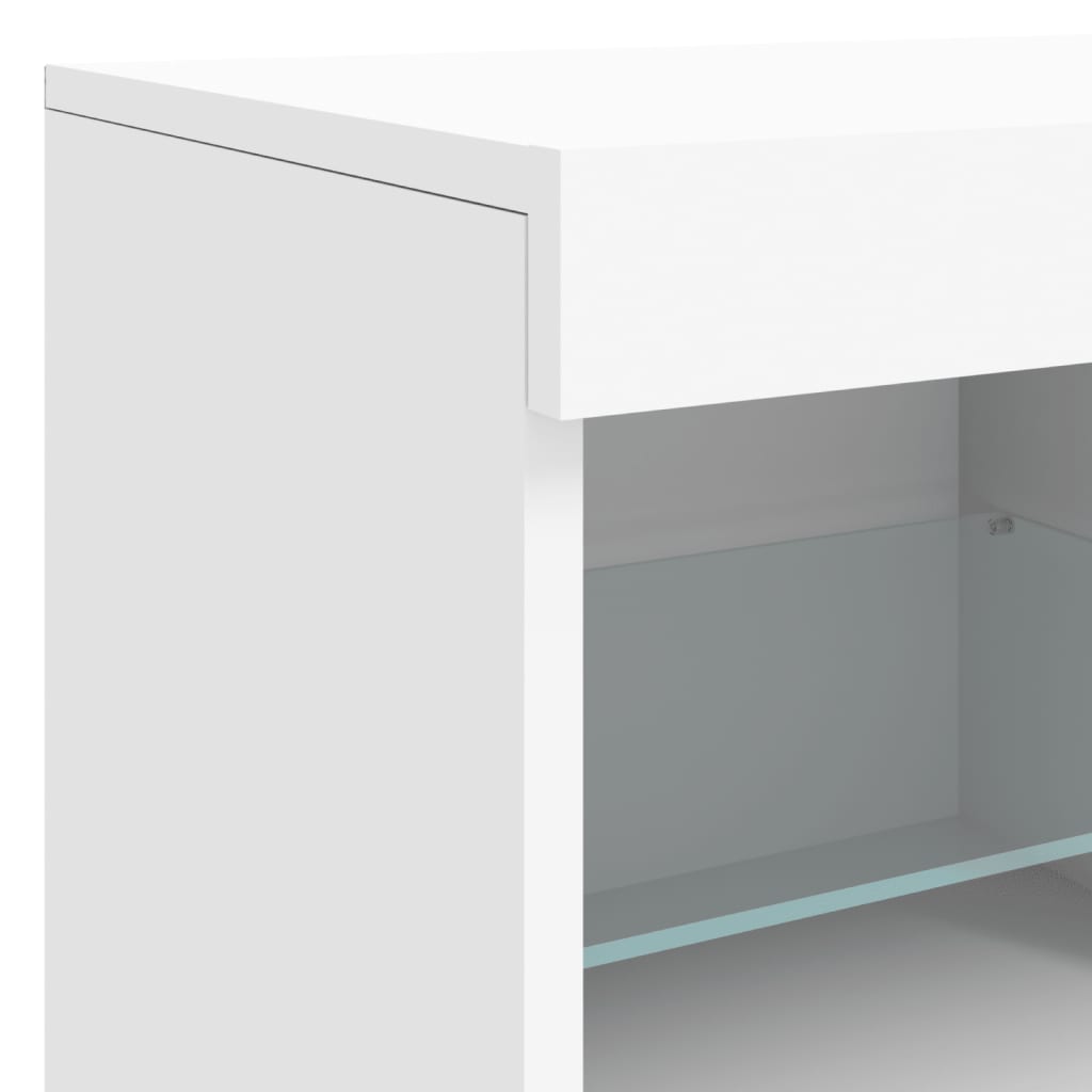 Komoda s LED svjetlima bijela 163 x 37 x 67 cm